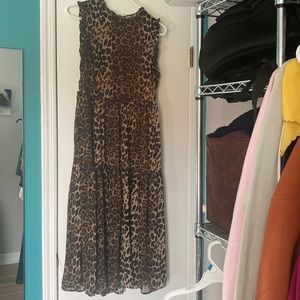 Long leopard dress never worn